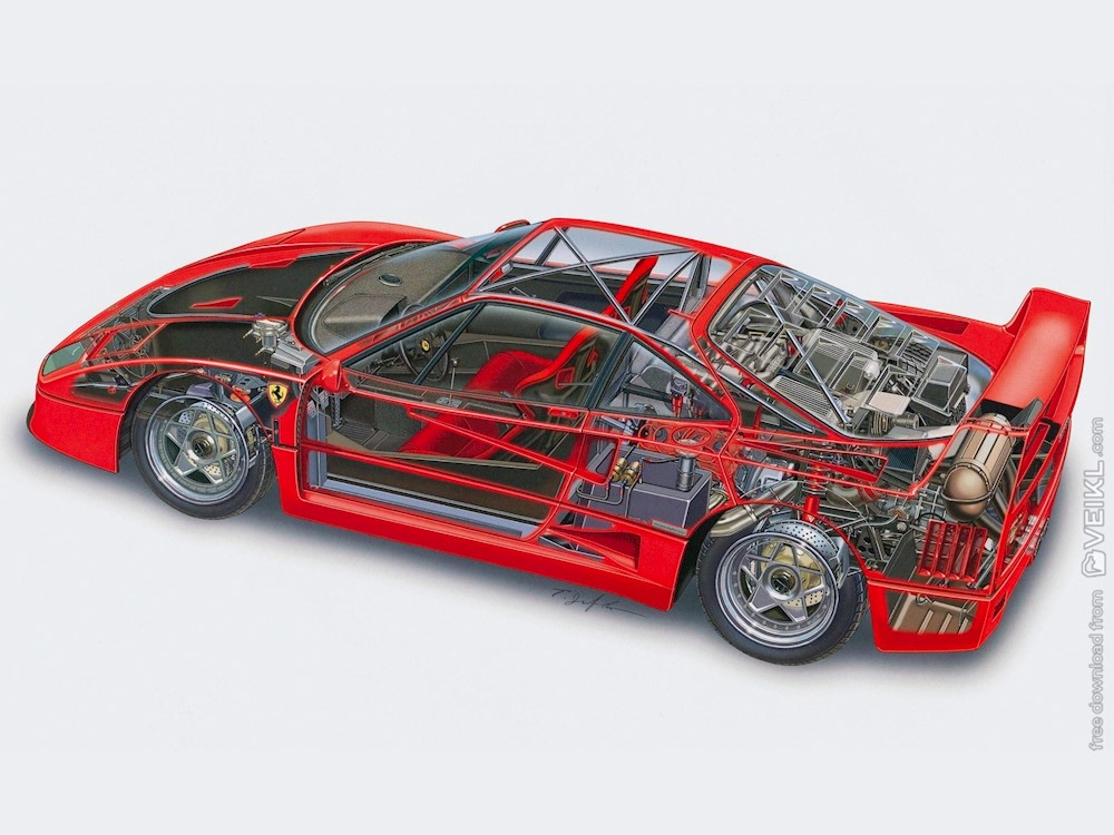 Ferrari F40 Cutaway